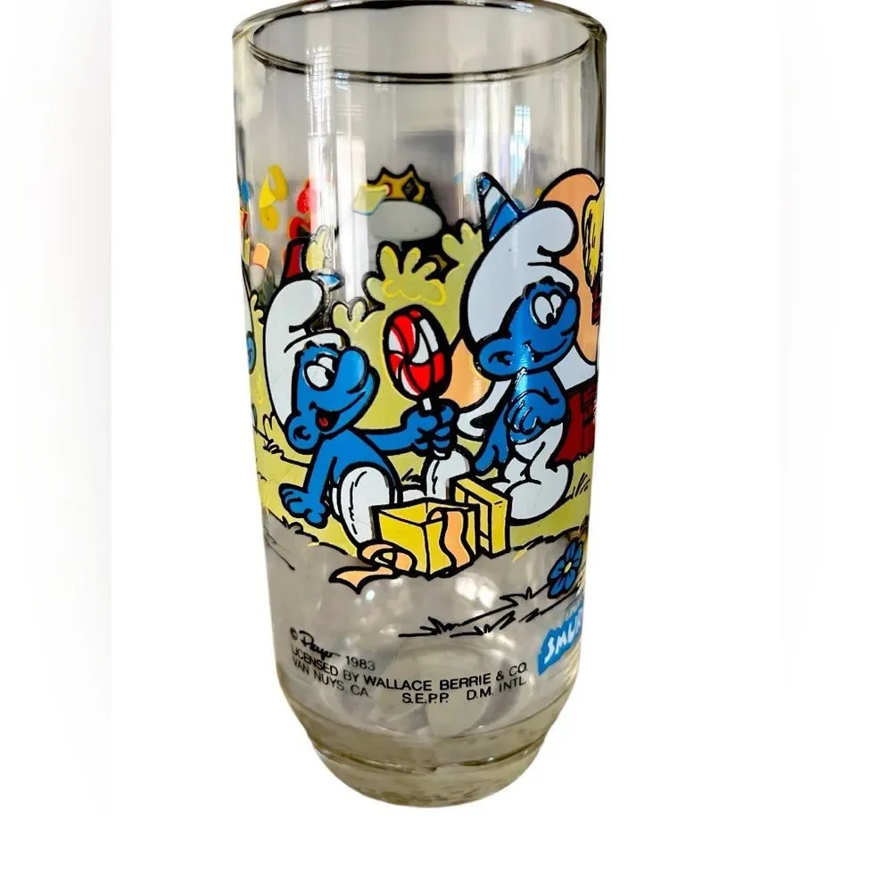 Smurfs 1980s Peyo Collectors Glassware Vintage Nostalgia Collectible